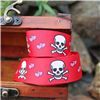 Order  Pirate Ribbon - Skull & Cross Bones Hearts/Red